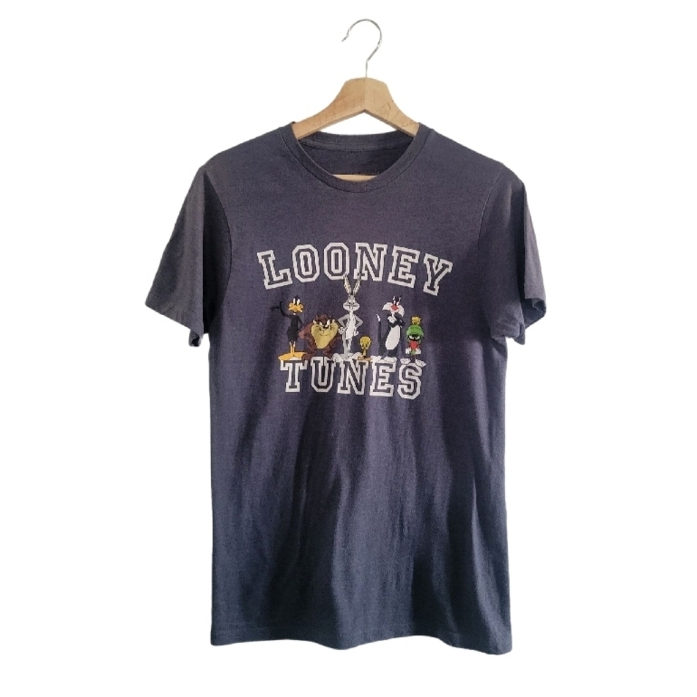 🎈LOONEY TUNES Size S Cartoon Character T-shirt Charcoal Womens